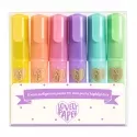 6 mini pastel highlighters - DJE-DD03754 - Djeco - Pens, pencils, ... - Le Nuage de Charlotte