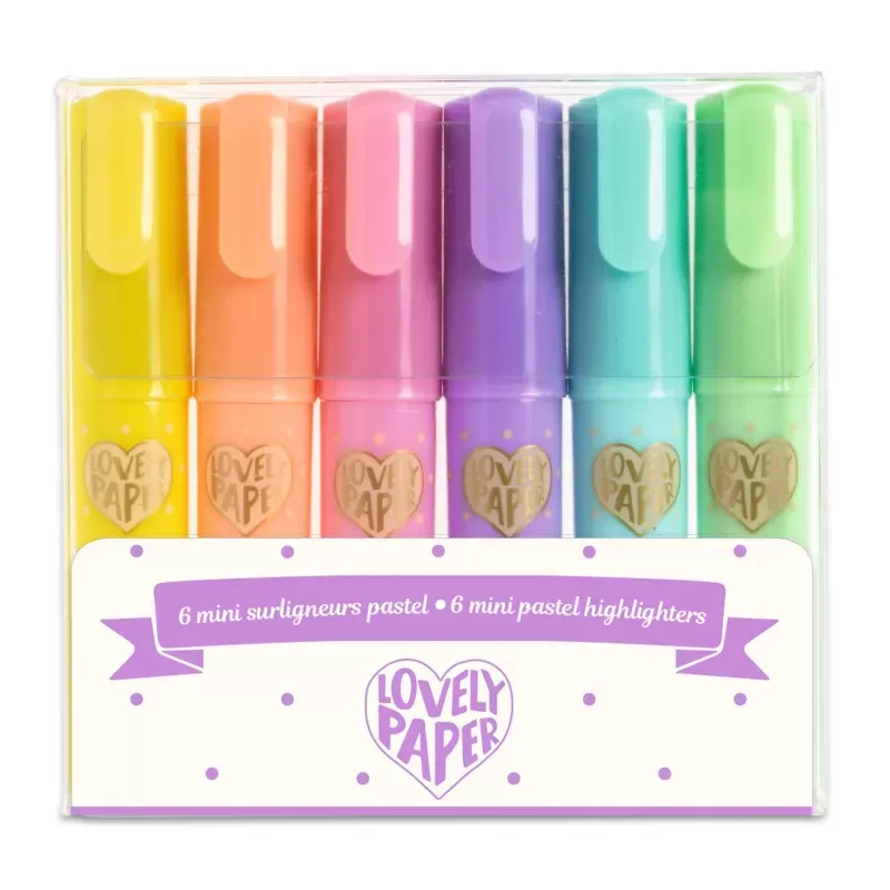 6 mini pastel highlighters - DJE-DD03754 - Djeco - Pens, pencils, ... - Le Nuage de Charlotte