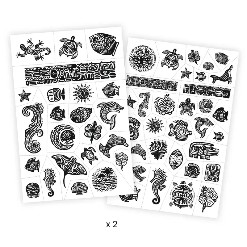 Tattoos Polynesia - DJE-DJ09248 - Djeco - Temporary Tattoos - Le Nuage de Charlotte