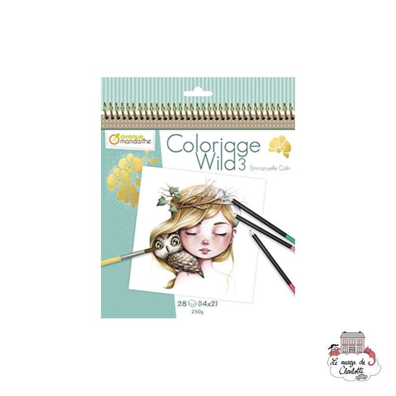 Colouring Book Wild 3 - AVM-GY077 - Avenue Mandarine - Drawings and paintings - Le Nuage de Charlotte