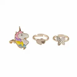Bagues Boutique Butterfly & Unicorn Rings, 3 Pcs - GPR-90205 - Great Pretenders - Bijoux - Le Nuage de Charlotte