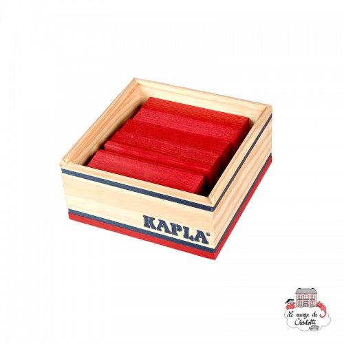 Kapla Couleur Carrés 40 - rouge - KAP-C40R - Kapla - Blocs et planchettes de bois - Le Nuage de Charlotte