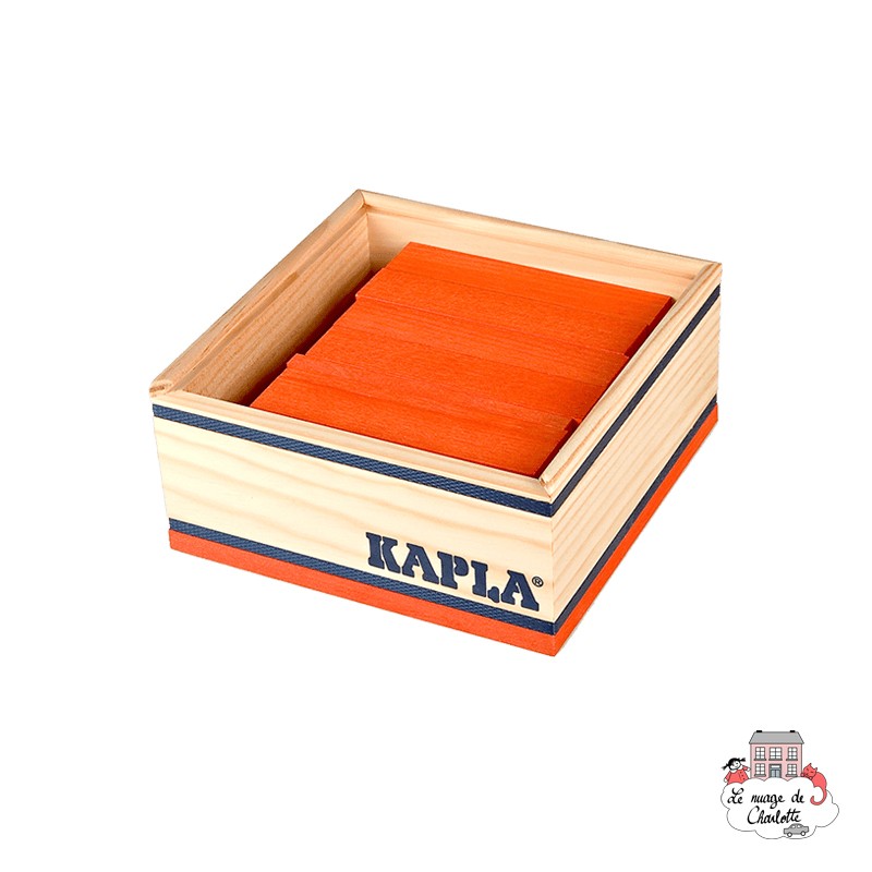 Kapla Color 40 Squares - orange - KAP-C40O - Kapla - Wooden blocks and boards - Le Nuage de Charlotte