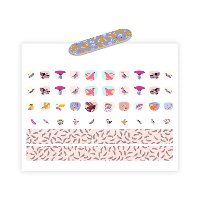 Nails Stickers - Feathers - DJE-DJ09239 - Djeco - Makeup and cosmetics for children - Le Nuage de Charlotte