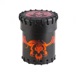 Flying Dragon Black & red Leather Dice Cup - QWO-CFDR101 - Q Workshop - Dices, bags and other accessories - Le Nuage de Charl...