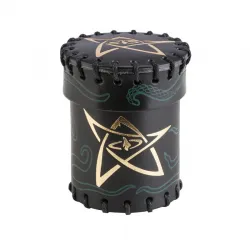Call of Cthulhu Black & green-golden Leather Dice Cup - QWO-CCTH101 - Q Workshop - Dices, bags and other accessories - Le Nua...