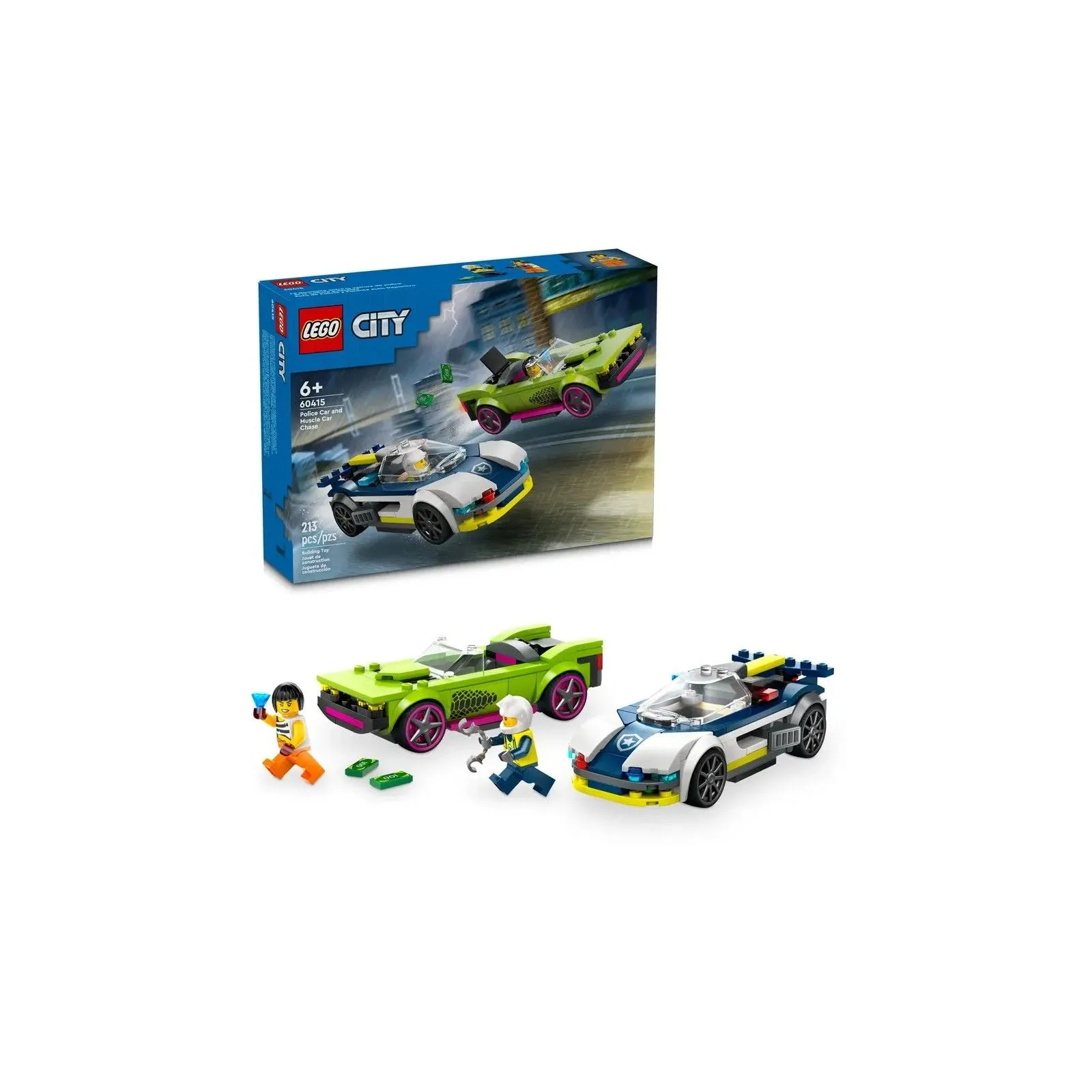 Lego [City] La course-poursuite entre la voiture de police et la super voiture – vue 3 – Lego et Duplo