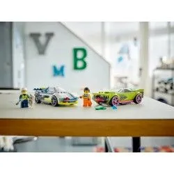 Lego [City] La course-poursuite entre la voiture de police et la super voiture – vue 8 – Lego et Duplo