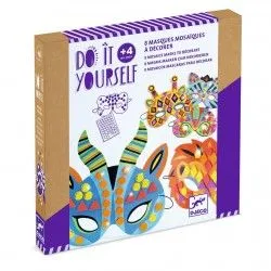 Djeco Do It Yourself - 8 mosaics masks to décorate - Jungle animals – vue 1 – Creative Kits