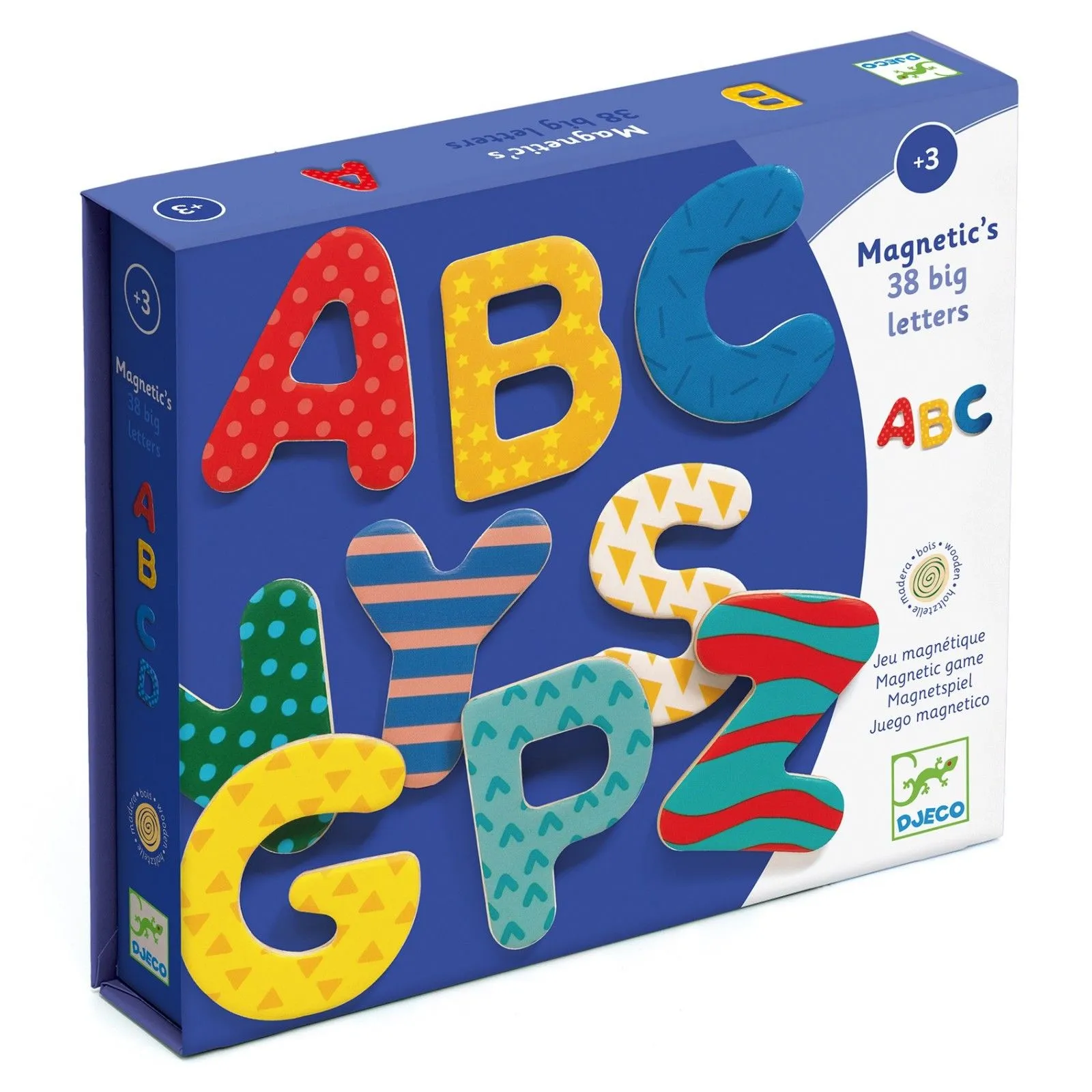 Djeco 38 big letters – vue 1 – Magnets