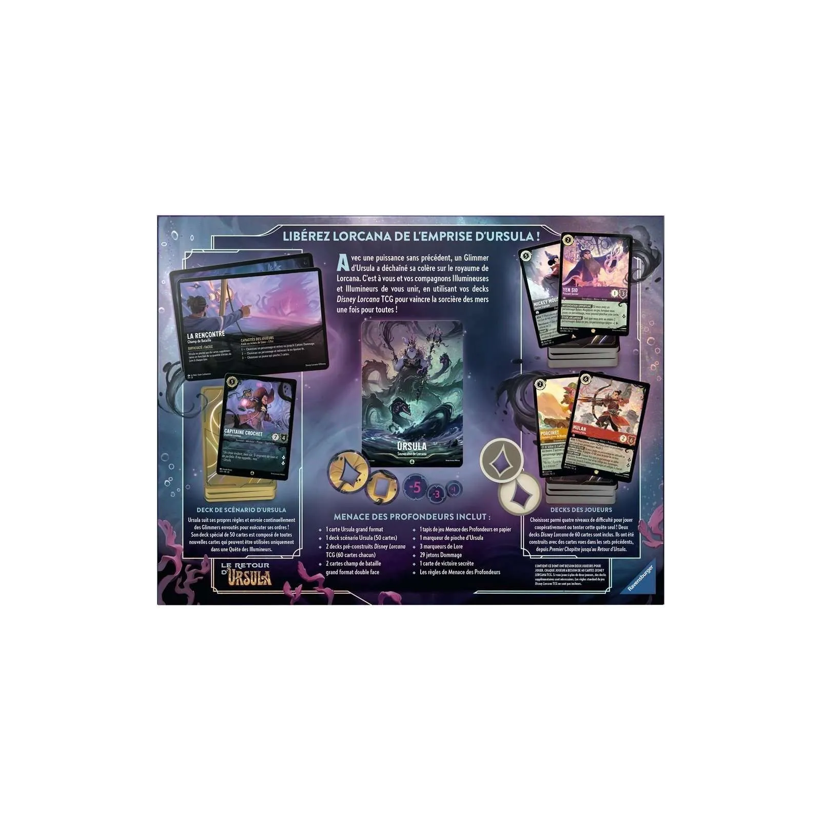 Ravensburger Disney Lorcana - Le Retour d'Ursula - Coffret quête des Illumineurs – vue 2 – Magic, Pokemon, ...