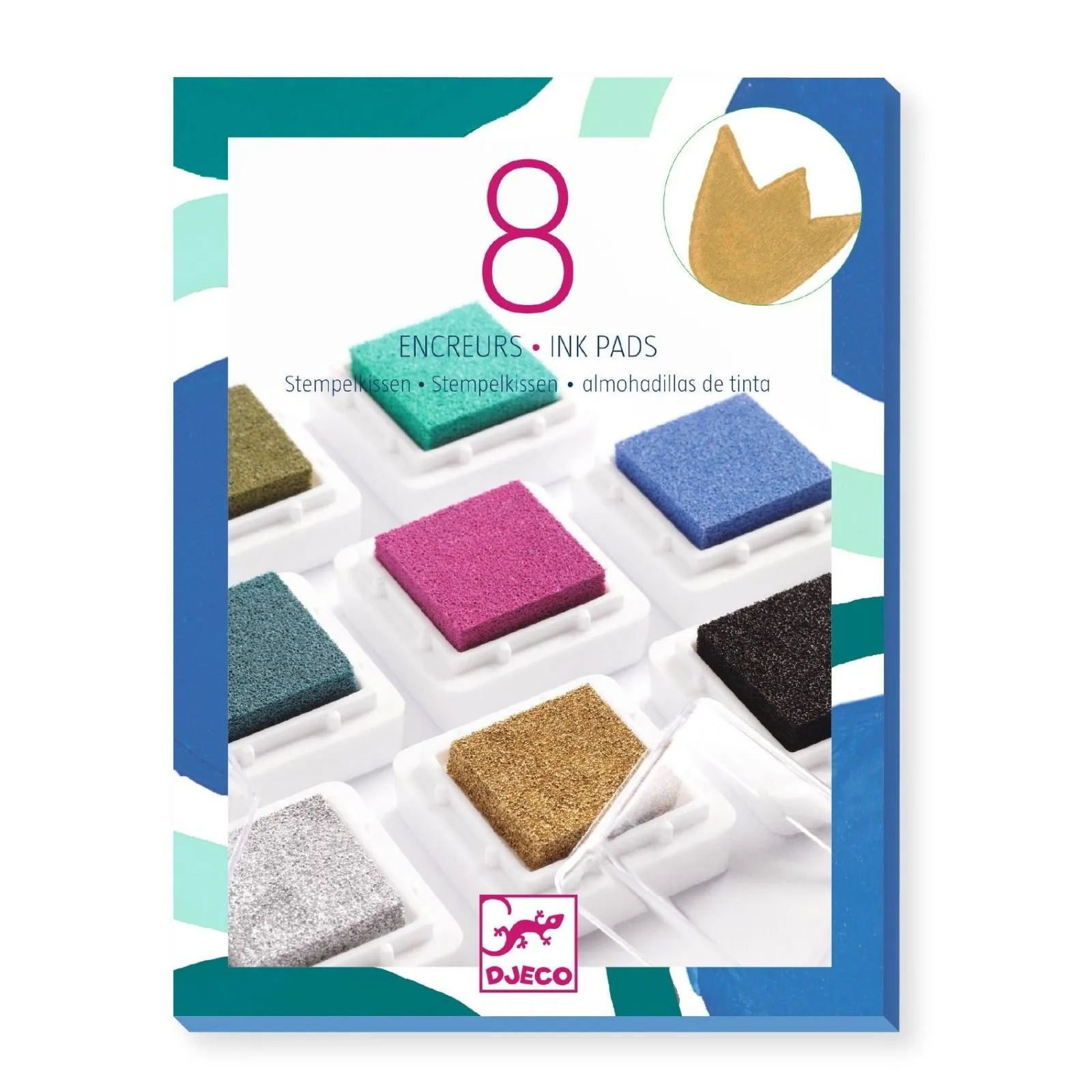 Djeco 8 encreurs et 1 nettoyeur - chic – vue 2 – Décoration & tampons