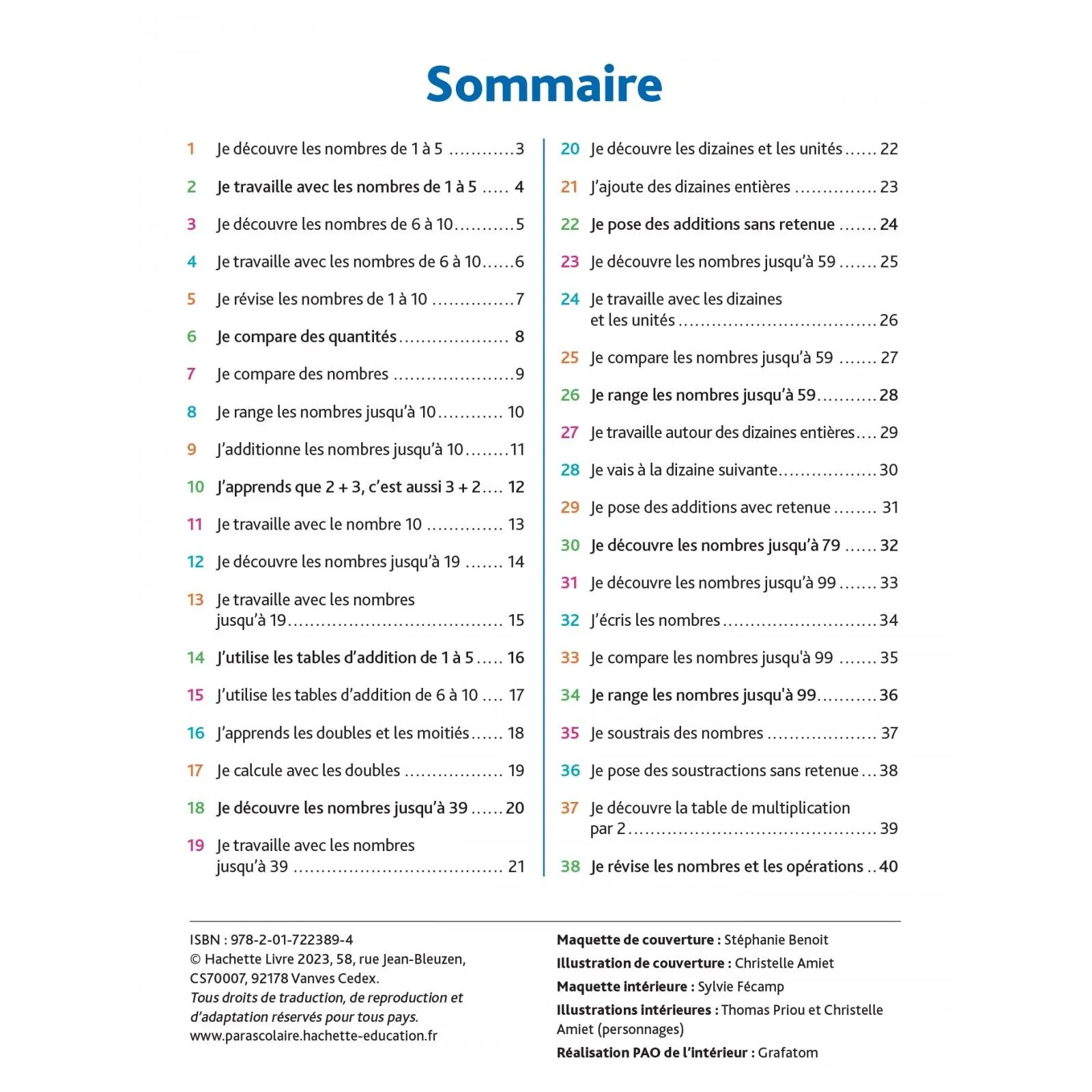 Hachette Sami et Julie - Méthode de calcul - J'apprend le calcul – vue 2 – Livres d'Activités