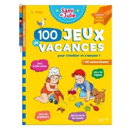 Hachette Sami et Julie - 100 jeux de vacances - 2 - 3 ans – vue 1 – Livres d'Activités