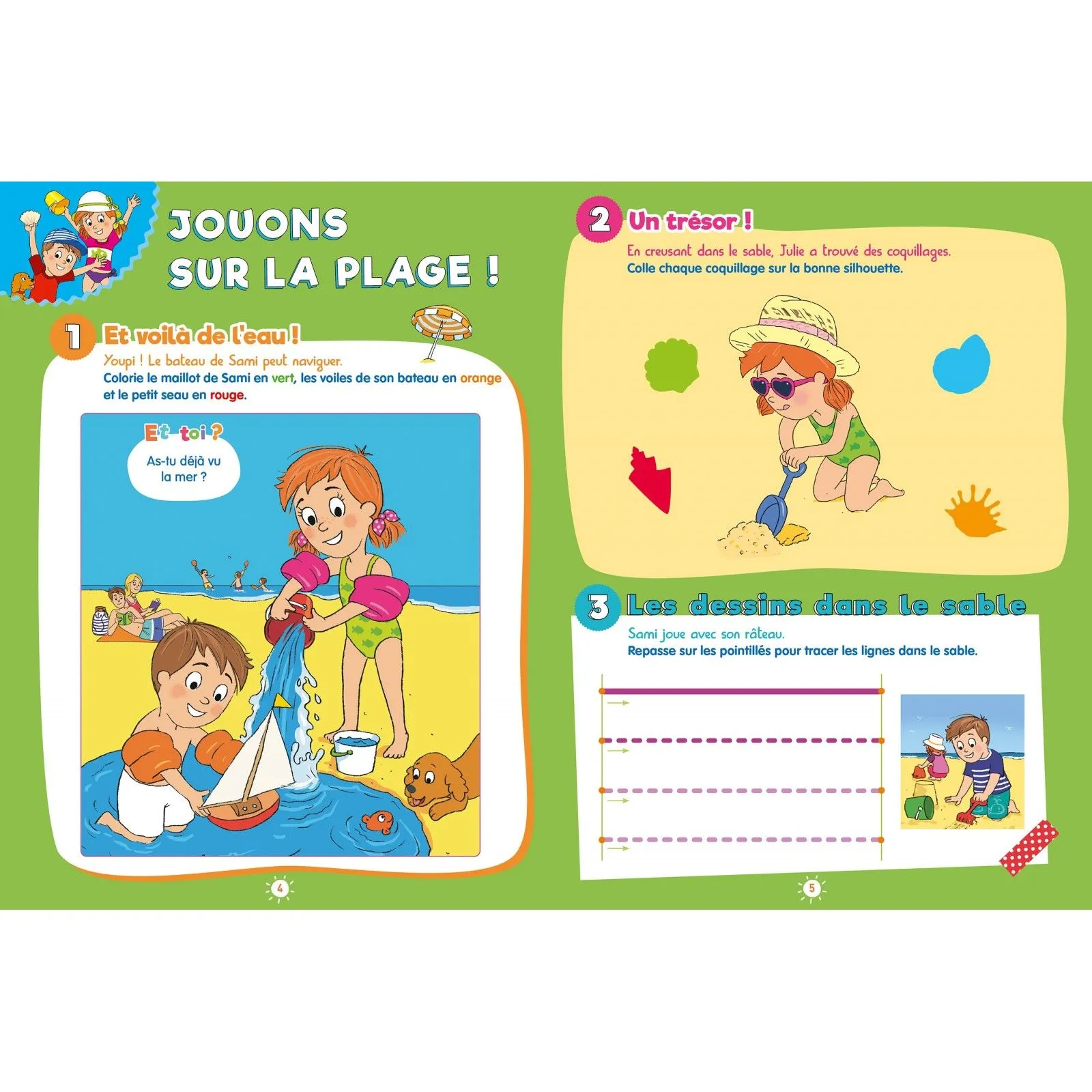 Hachette Sami et Julie - 100 jeux de vacances - 3 - 4 ans – vue 2 – Activity Books