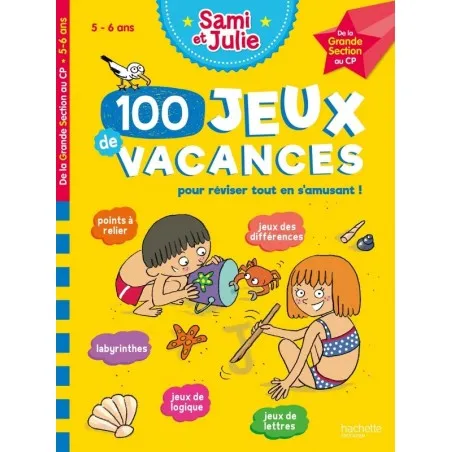 Hachette Sami et Julie - 100 jeux de vacances - 5 - 6 ans – vue 1 – Livres d'Activités