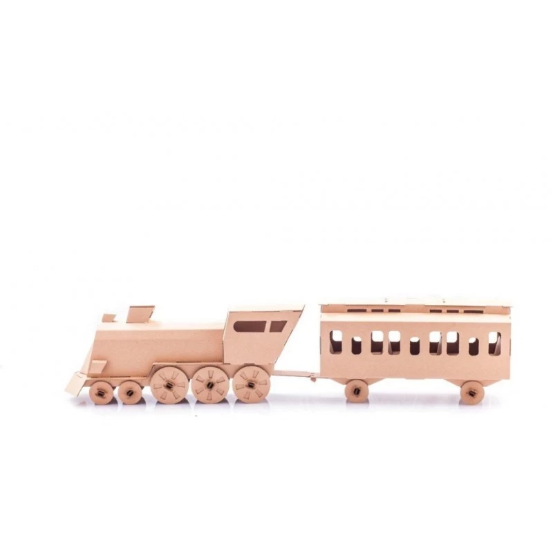 Voiture voyageurs (naturel) - LEO-L03023 - Leolandia - Maquettes en carton - Le Nuage de Charlotte