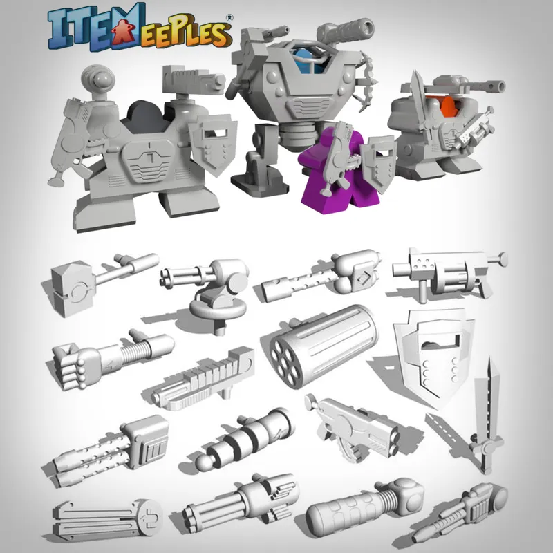 PixieGames Tiny Epic - Mechs + Cartes Correctives – vue 3 – Jeux de societe