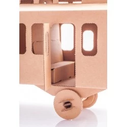 Voiture voyageurs (naturel) - LEO-L03023 - Leolandia - Maquettes en carton - Le Nuage de Charlotte