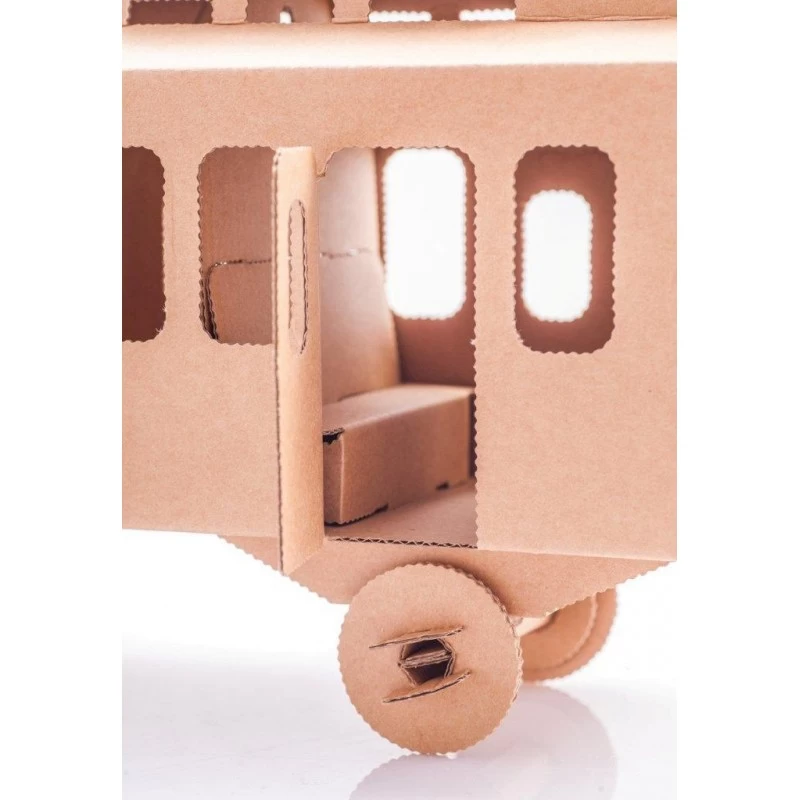 Voiture voyageurs (naturel) - LEO-L03023 - Leolandia - Maquettes en carton - Le Nuage de Charlotte