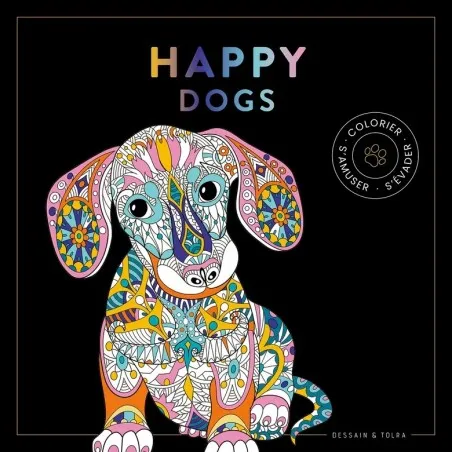  Black coloriage Happy dogs – vue 1 – Activity Books