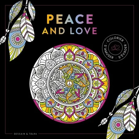  Black coloriage Peace and love – vue 1 – Activity Books