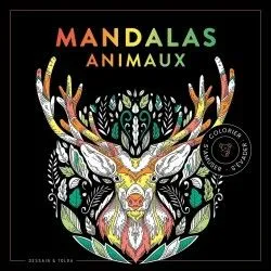  Black coloriage Mandalas animaux – vue 1 – Livres d'Activités
