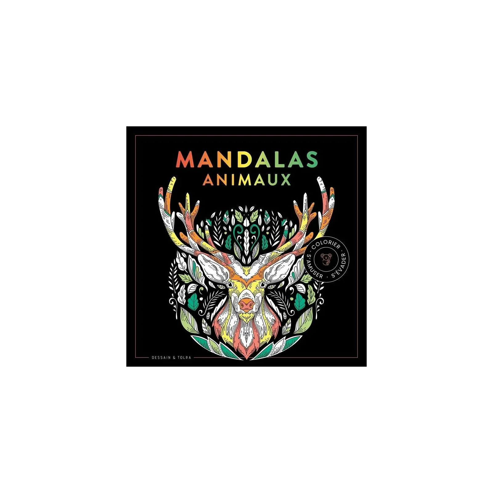  Black coloriage Mandalas animaux – vue 1 – Livres d'Activités