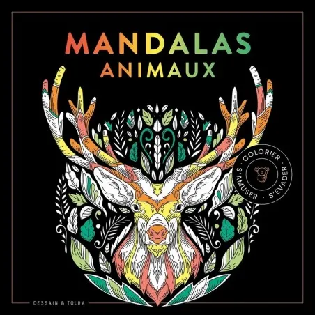  Black coloriage Mandalas animaux – vue 1 – Activity Books