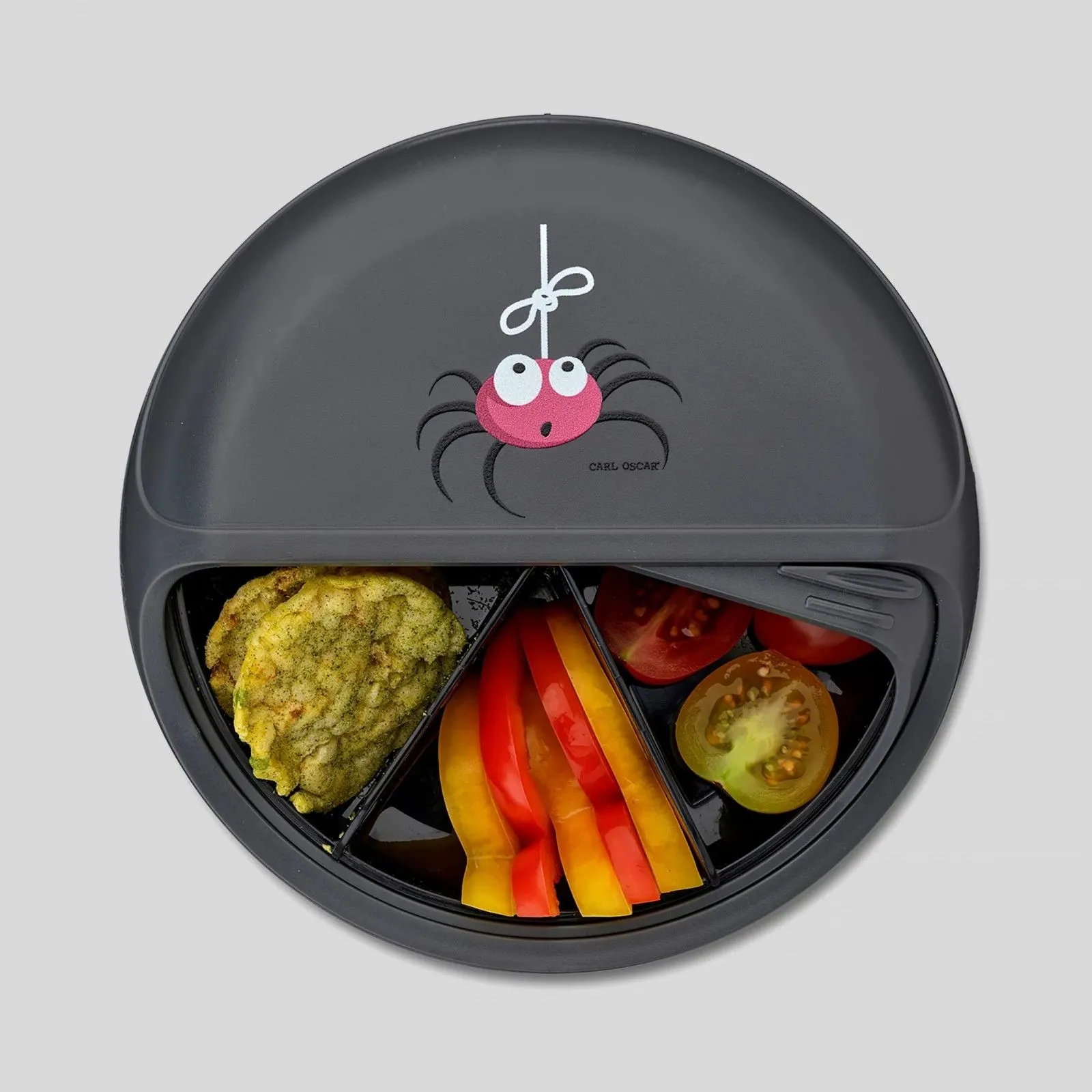 Carl Oscar SnackDISC - gris – vue 2 – Boîte à tartine, fruit et snack