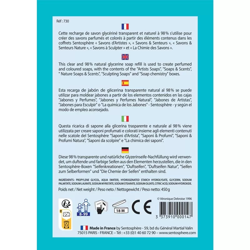 SentoSphère Savon glycériné (450g) – vue 2 – Kits Créatifs