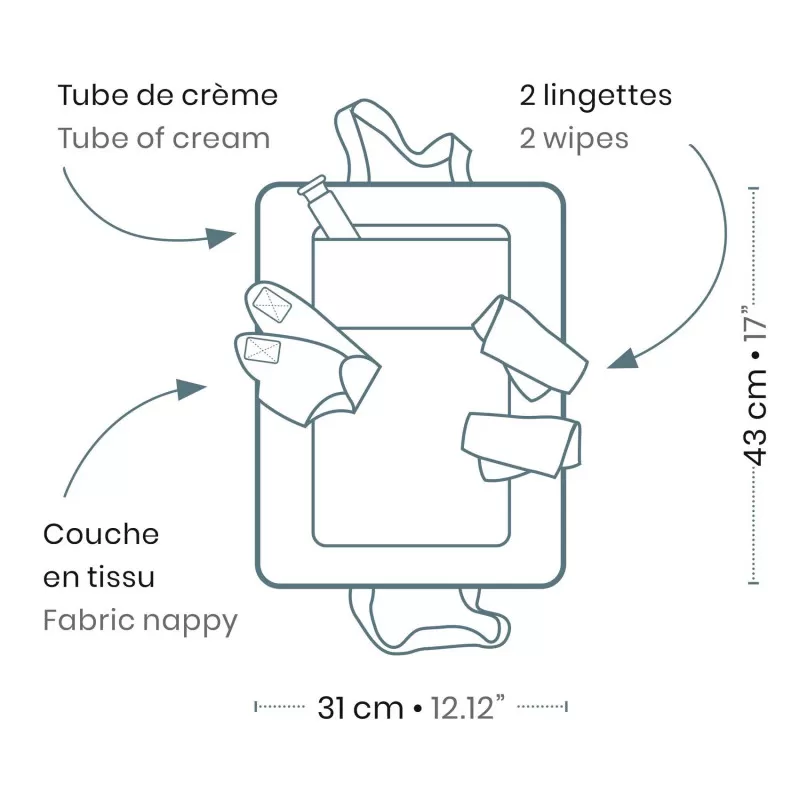 Djeco Poméa -  Sac à langer Blue Fly – vue 3 – Accessoires pour poupées