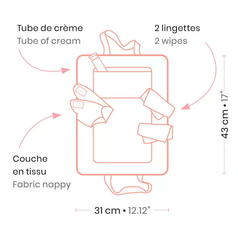 Djeco Poméa - Sac à langer Pink Peak – vue 5 – Accessoires pour poupées