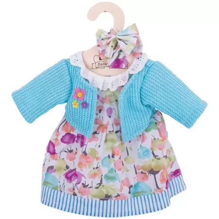 Bigjigs Turquoise Cardigan and Dress – vue 1 – Bigjigs Doll Clothes