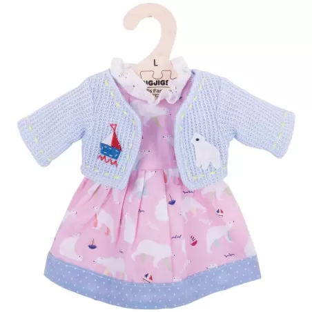 Bigjigs Polar Bear Pink Dress – vue 1 – Bigjigs Doll Clothes