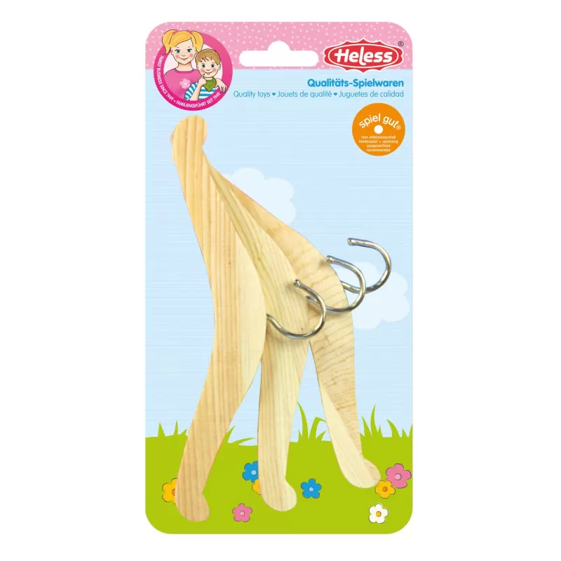 Heless Wooden ties, 3 pieces – vue 2 – Heless Doll Clothes