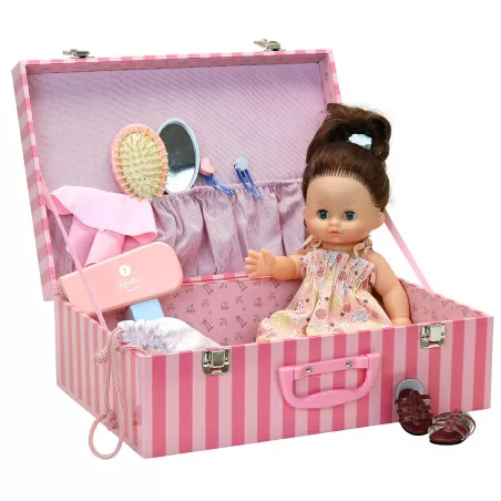 Petitcollin Câlinette "Julie dans sa valisette" 28 cm – vue 1 – Poupées Petitcollin