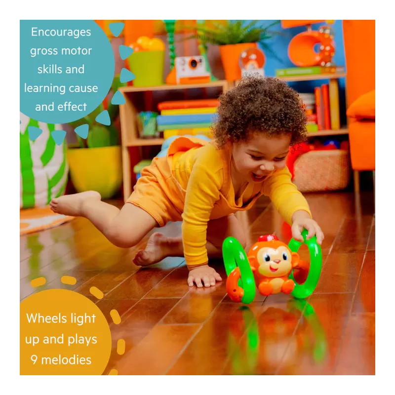 Kids2 Bright Starts - Roll & Glow Monkey – vue 2 – Eveil et motricité