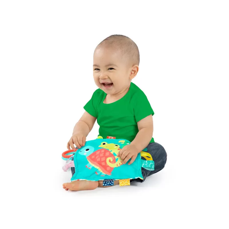 Kids2 Bright Starts - Fuzzy Feelies Soothing Blankie - Tropical Trio – vue 8 – Cuddle & Snuggle
