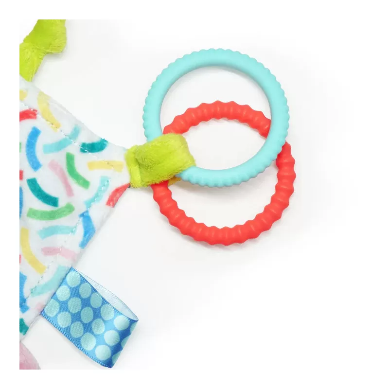 Kids2 Bright Starts - Fuzzy Feelies Soothing Blankie - Tropical Trio – vue 10 – Cuddle & Snuggle