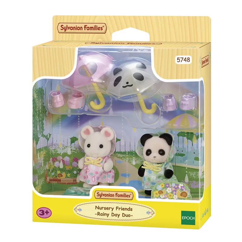 Epoch Le duo des bébés en habits de pluie – vue 1 – Sylvanian Families