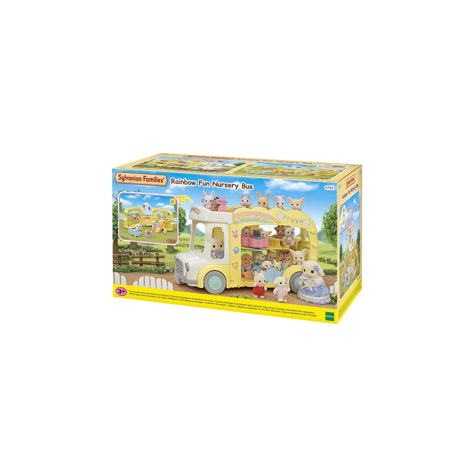 Sylvanian Families - Le Bus Crèche Et Cour De Récréation - 28 Bébés - Se Transforme En Balançoire - Dès 3 Ans