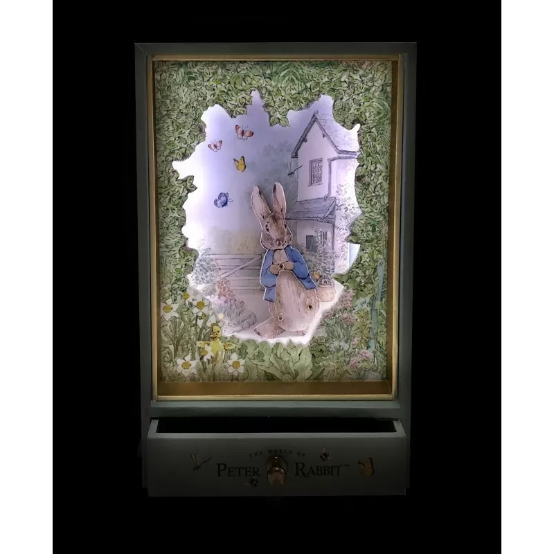 Trousseliers Grand Dancing Musical & Veilleuse Peter Rabbit© - Jardin – vue 2 – Boîte à bijoux et à musique