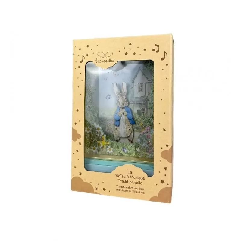 Trousseliers Large Dancing with Music & Nightlight Peter Rabbit© - Garden – vue 3 – Jewelry and music box