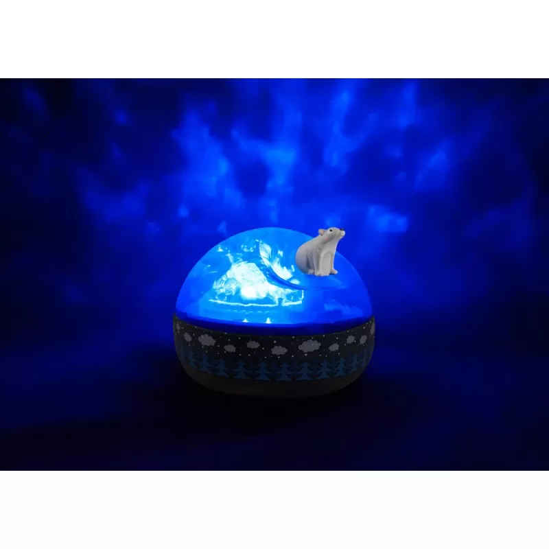Trousseliers Projector with Music Bear on Ice floe – vue 2 – Night lights