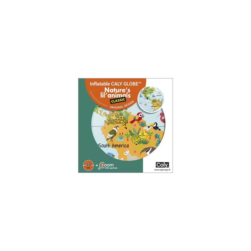 Caly Toys Inflatable globe - Nature’s lil’animals (FR) – vue 3 – Nature and discoveries