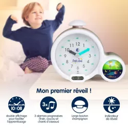 Pabobo My 1st Kid'Sleep Clock alarm clock - Grey – vue 4 – Night lights