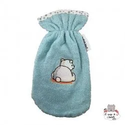 Hot water bottle cover - Pompon turquoise - BBJ-hbpom - bébé-jou - Bath linen - Le Nuage de Charlotte