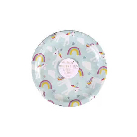 Great Pretenders Plates - Party - Unicorn LARGE - 23 cm (8 pcs) – vue 1 – Party decor