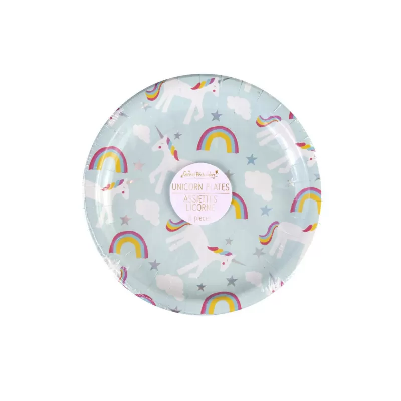 Great Pretenders Plates - Party - Unicorn SMALL - 18 cm (8 pcs) – vue 1 – Party decor